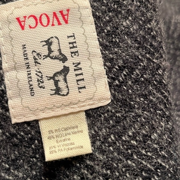 Merino Ireland Wool cashmere Avoca The Mill gray winter fisherman fringe Scarf - Picture 12 of 12